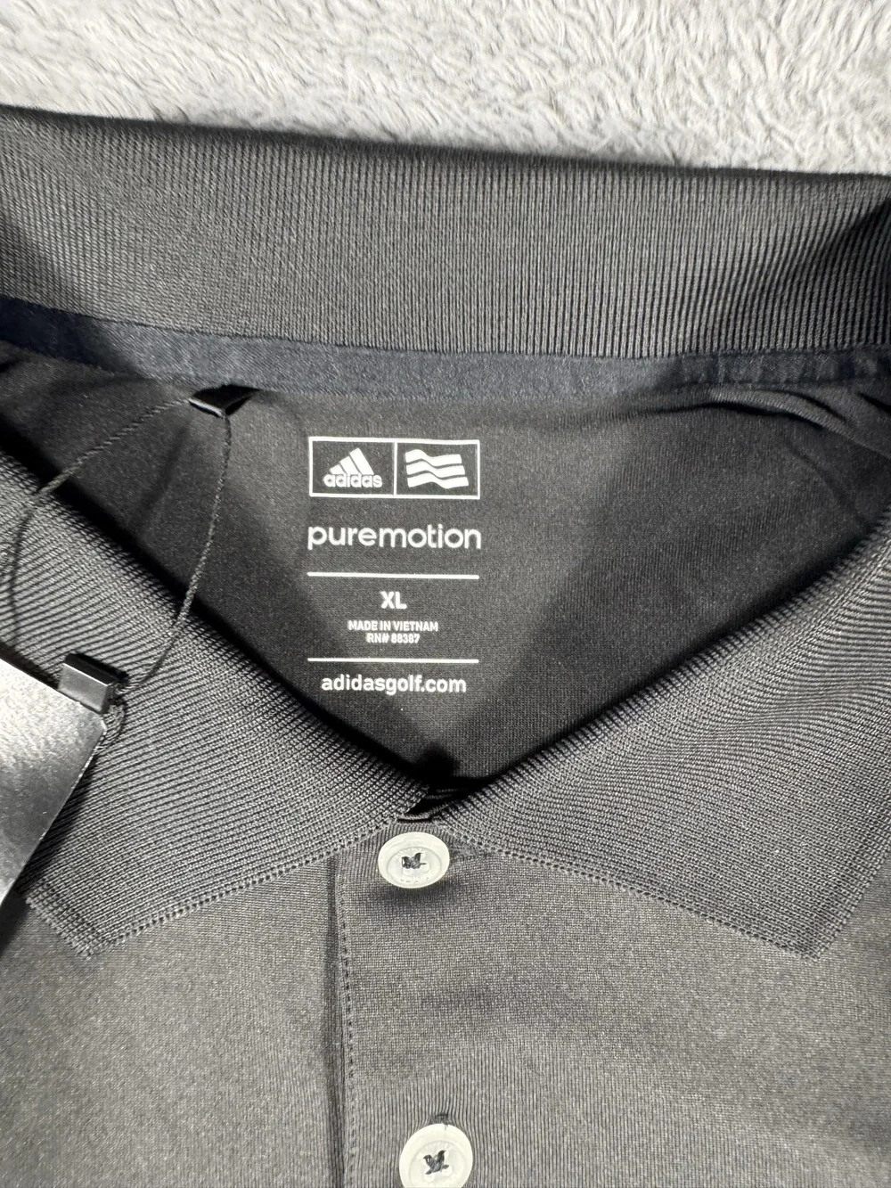 Adidas Golf Polo Shirt Mens XL Gray Slice Of Life PGA Short Sleeve Puremotion